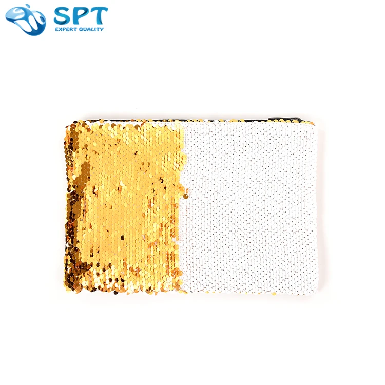 

In Stock Low Moq Sublimation Makeup Cosmetic Case Bag Blank Sequins, Silver/golden/red/blue/black/champagne/purple