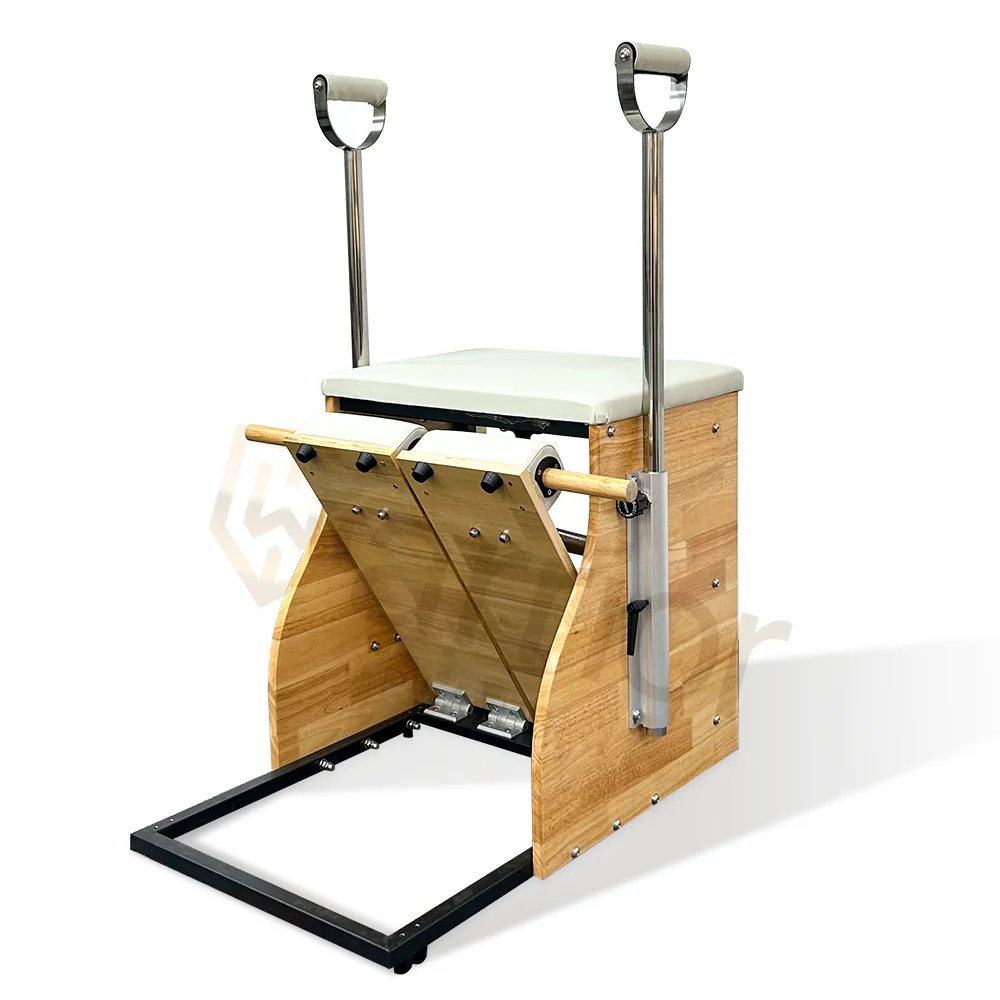 Wood Wunda Chair Stable Eco Pilates Chair Fitness Handles 4 Springs Combo Reformer Pilates Chair