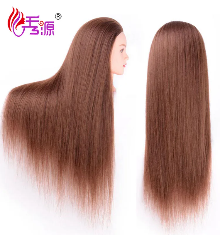 

Best cheap price Synthetic hair, mannequin head female dummy with long hair for Salon Practice, Brown,black27#