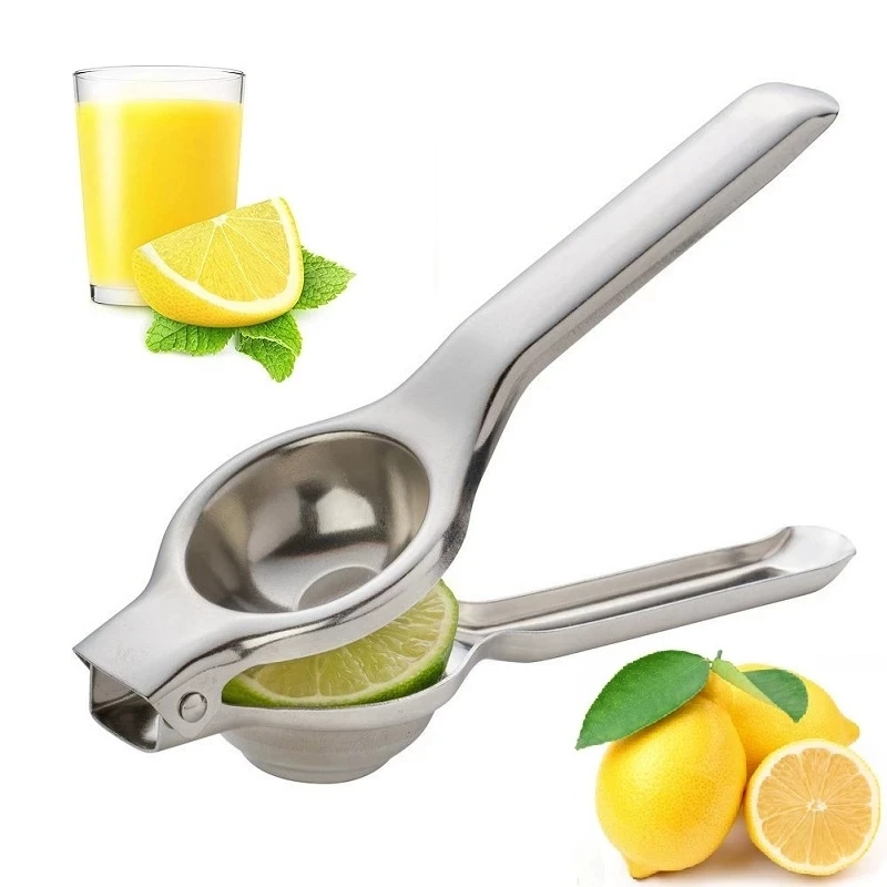 

O332 Stainless Steel Citrus Fruits Juicer Hand Manual Orange Juicer Kitchen Tools Juice Fruit Pressing Lemon Squeezer, Silver
