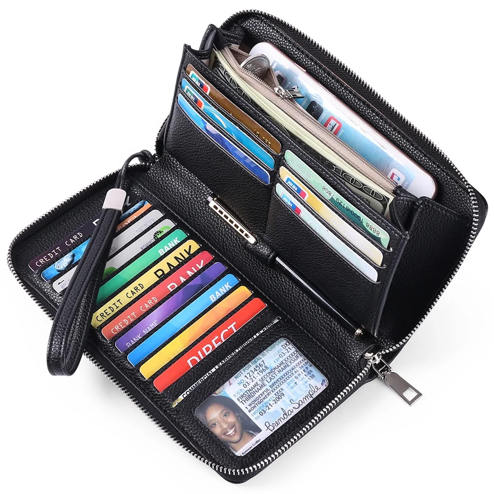 

Women Wallet Set Retro Luxury PU Leather Clutch Long Wallets Leather Bloing Tri-fold card Holder Wallet Letter Purse