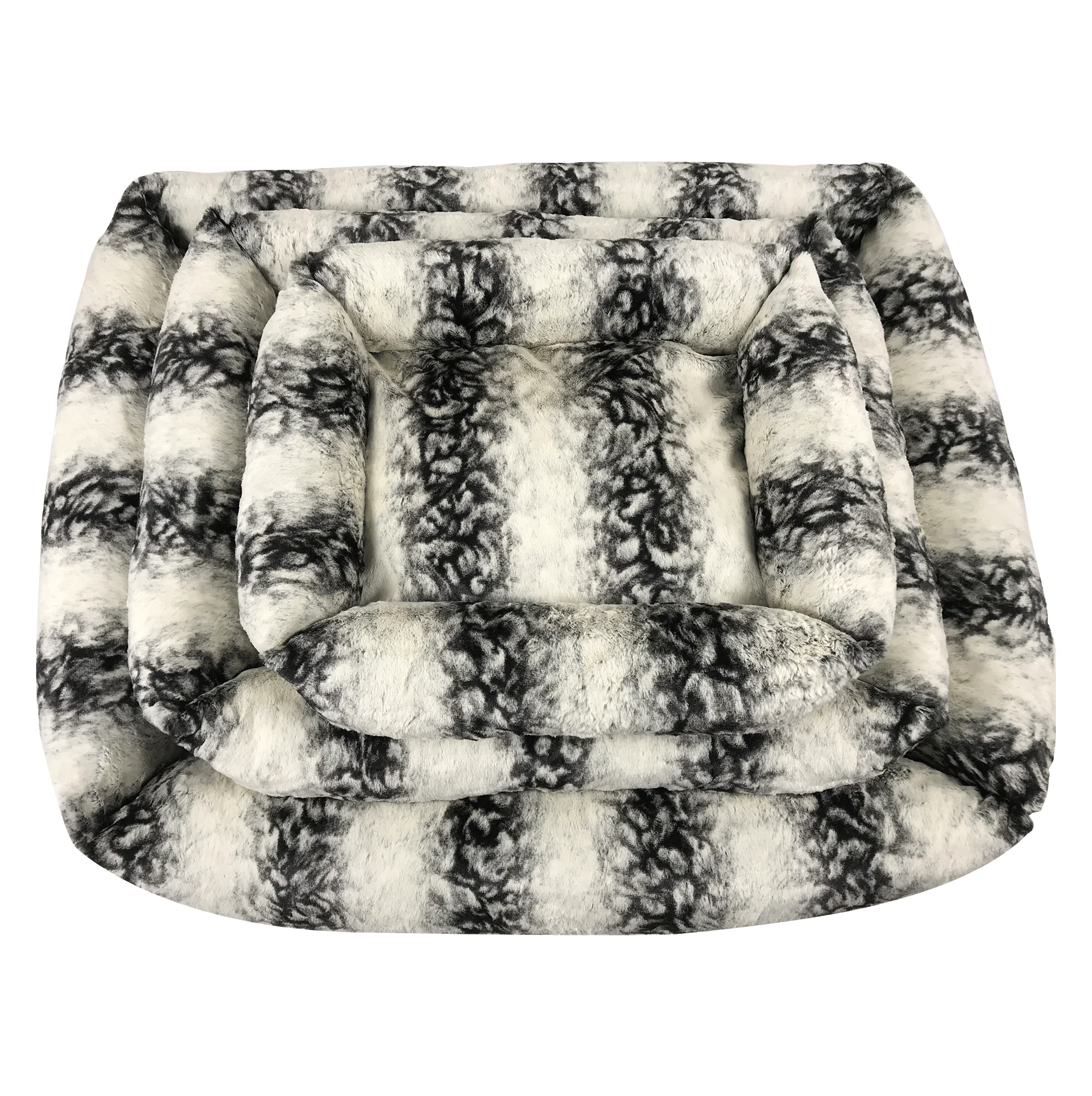 

washable detachable soft warm Square sockets pet dog cat bed nest, Black and white