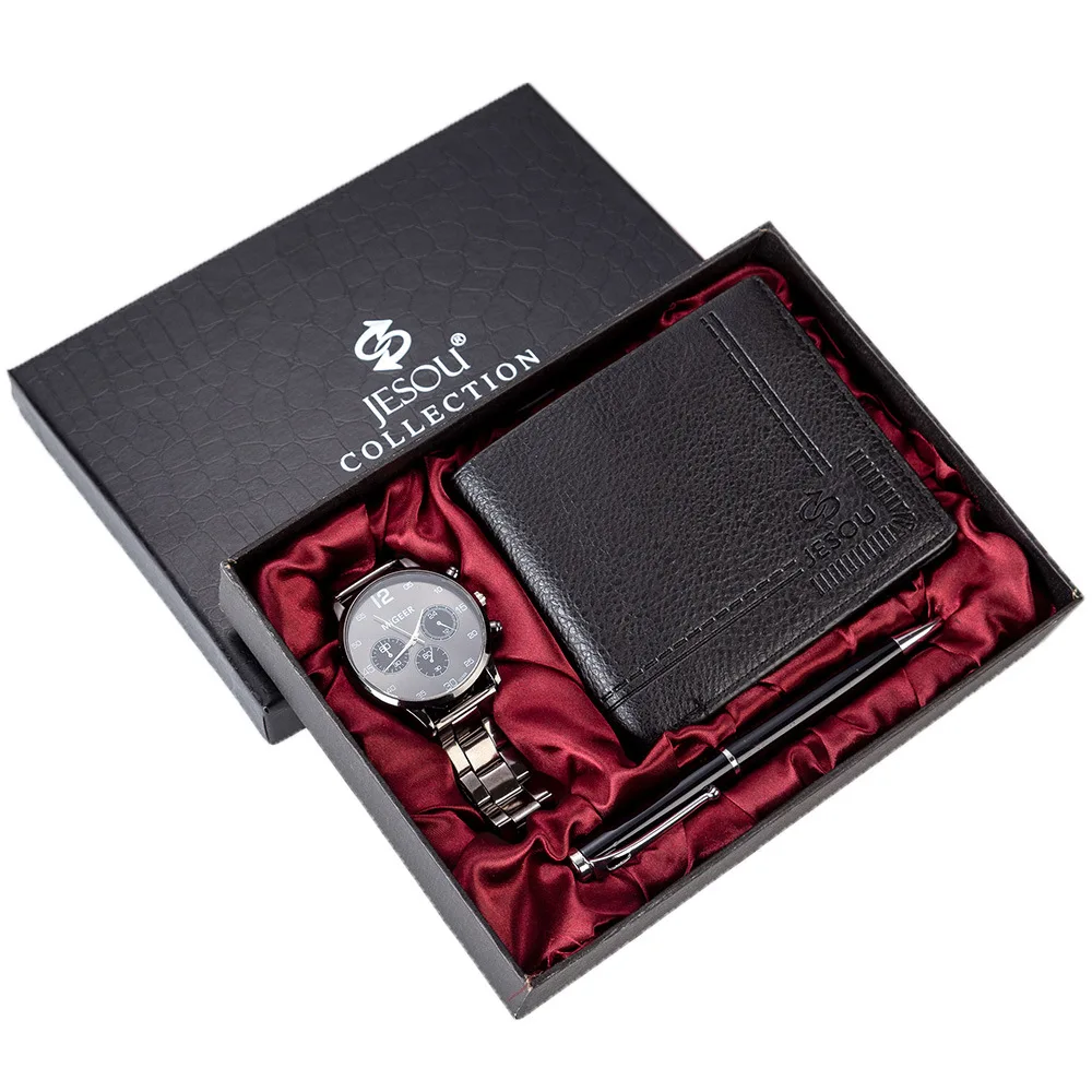 

Men's gift set, exquisite package, watch + Wallet pen set,