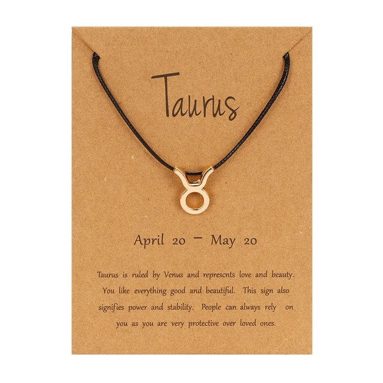 

New Trendy Wish Card Kids Jewelry Gift Gold Charms Red Black Rope 12 Zodiac Sign Women Bracelet