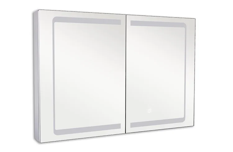 IP44 Aluminum Glass Shaving Modern Bathroom Led Mirror Cabinet