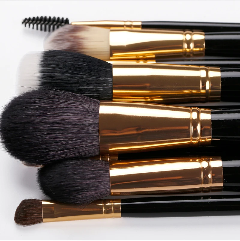 Hxt004 Premium Professional Animal Hair Private Label Cosmetic Makeup Brush Set With Pu Leather