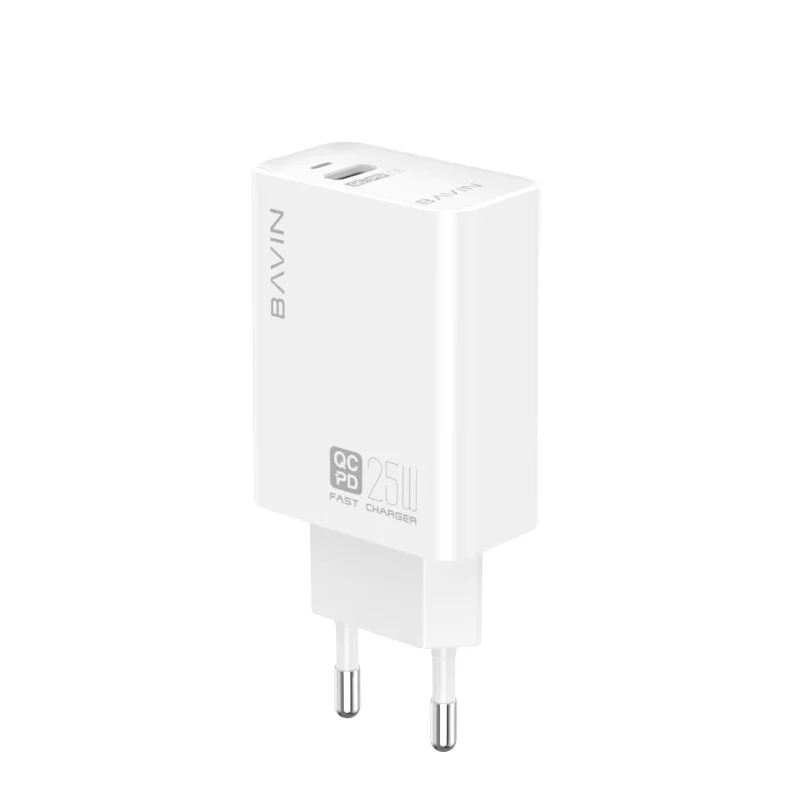 

TOP BAVIN PC657Y PD Fast Charger Adapter 25W & 20W Type-C Fast Quick Charger for Samsung Galaxy Note 10/Note 20/S20, White