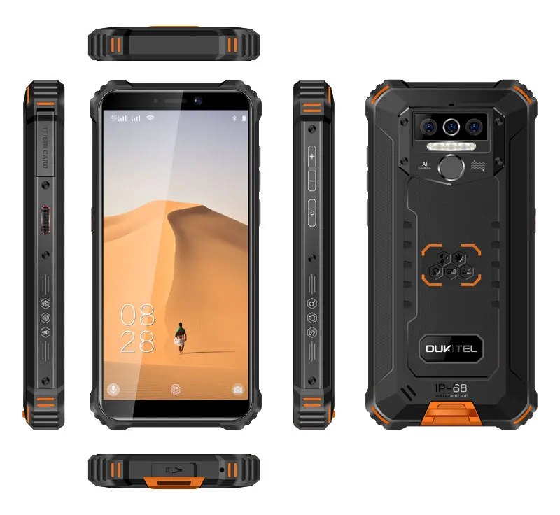 

Wholesale rugged smart cellphone oukitel WP5 PRO 4GB+64GB Android 10.0 Smartphone with 4 Camera 8000mAh battery