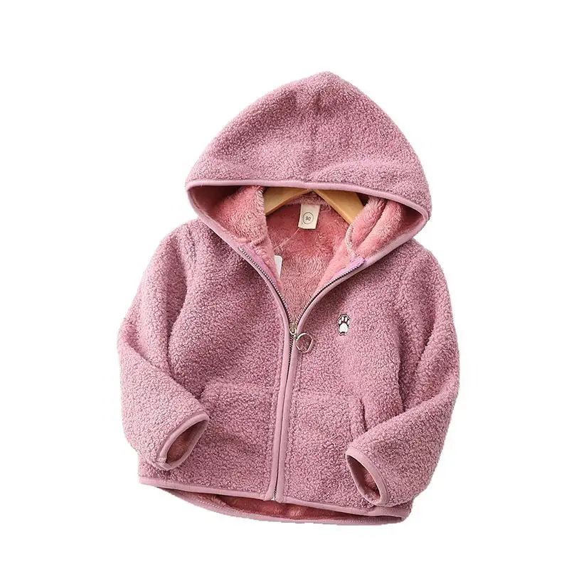 

Winter fleece Long Sleeve Thick girls jacket