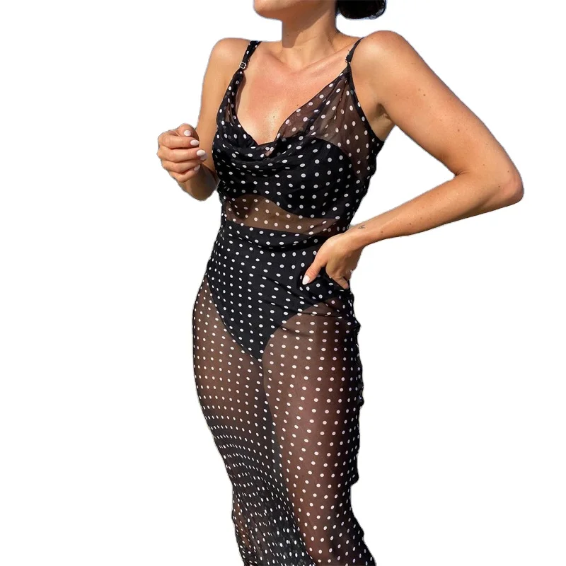 

2021 Summer Apparel Women Mesh Night Dress Long