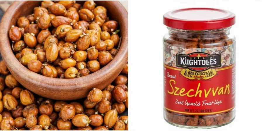 Anrösten von Szechuan-Pfefferkörnern in der Pfanne