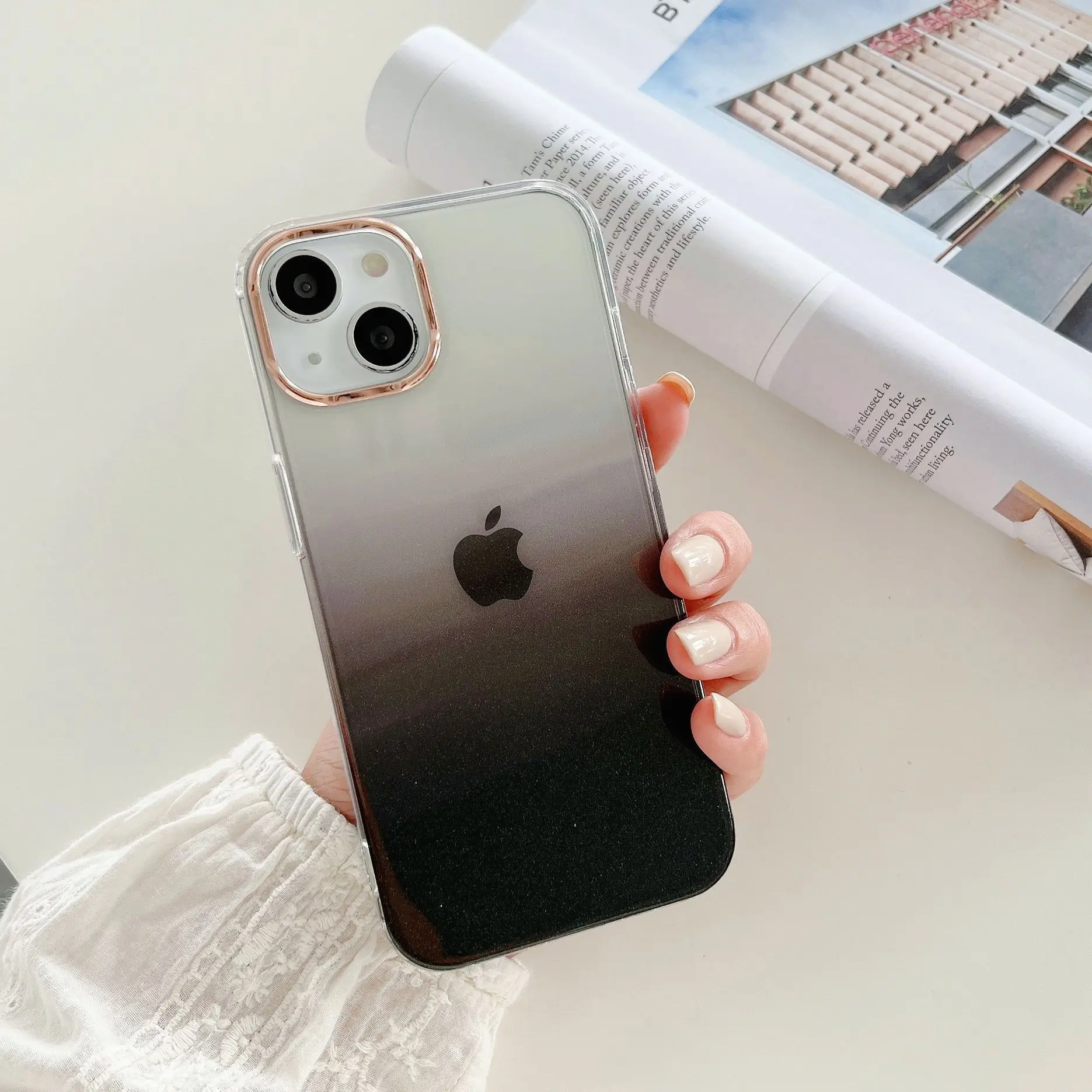 

Hot Sell IMD Bling Plated Camera Gradient Color Changing Phone Case Luxury