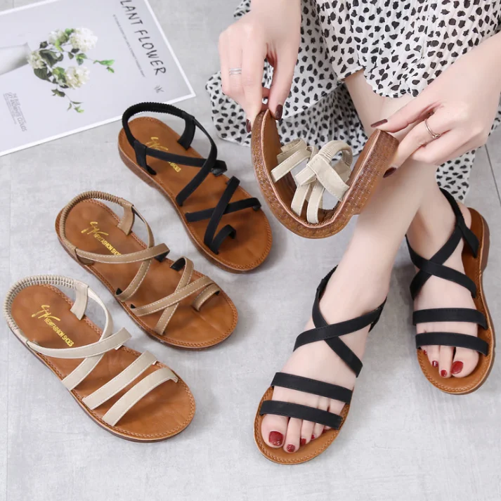 

2021 latest design fashion summer beach shoes soft woman sandals