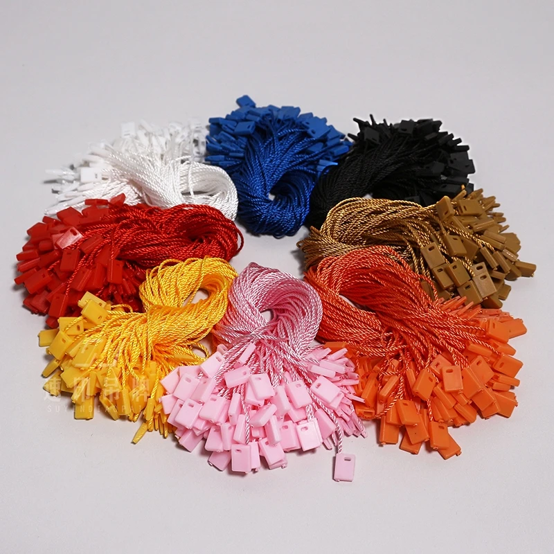 Wholesale 1000 Pack Polyester Garment Tags with Plastic Lock and Customizable Length for Clothing Use (UV Printing)
