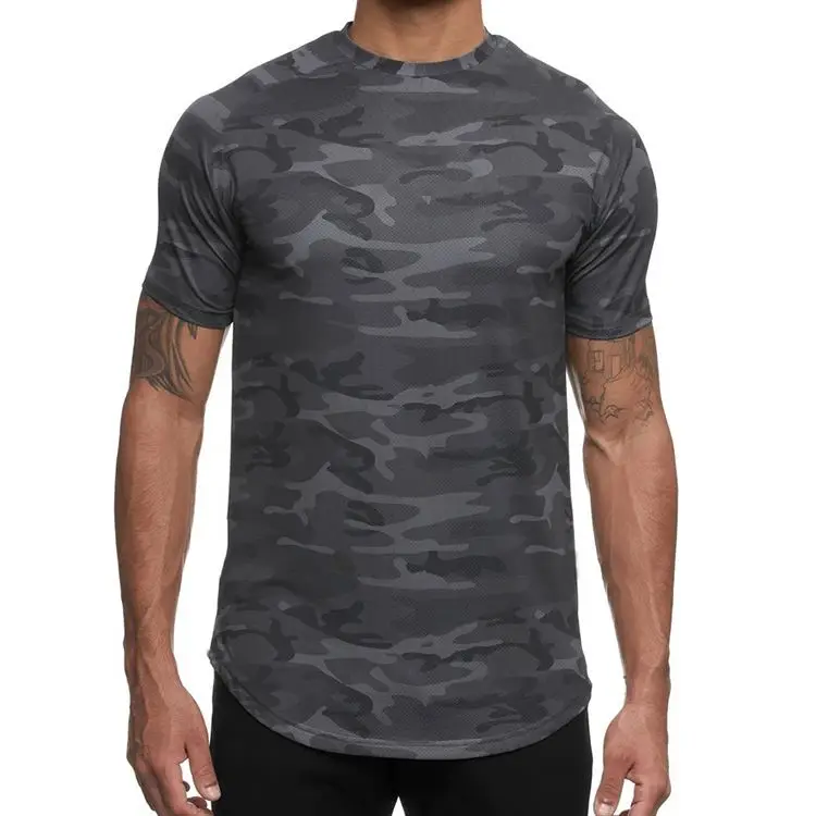 

Training Fitness Clothing Workout Bodybuilding Men��S Gym Shirt 180 Gsm Polyester Black Camo T Shirt For Men Original Wholesalee, Multi color optional or customized screen prin t-shirt