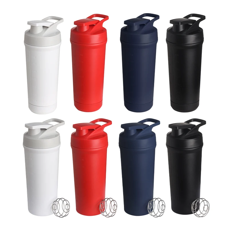 

2021 Wholesale Eco Friendly Blender Fitness Gym Metal Bottle Stainless Steel Protein Shaker, Customized color acceptable