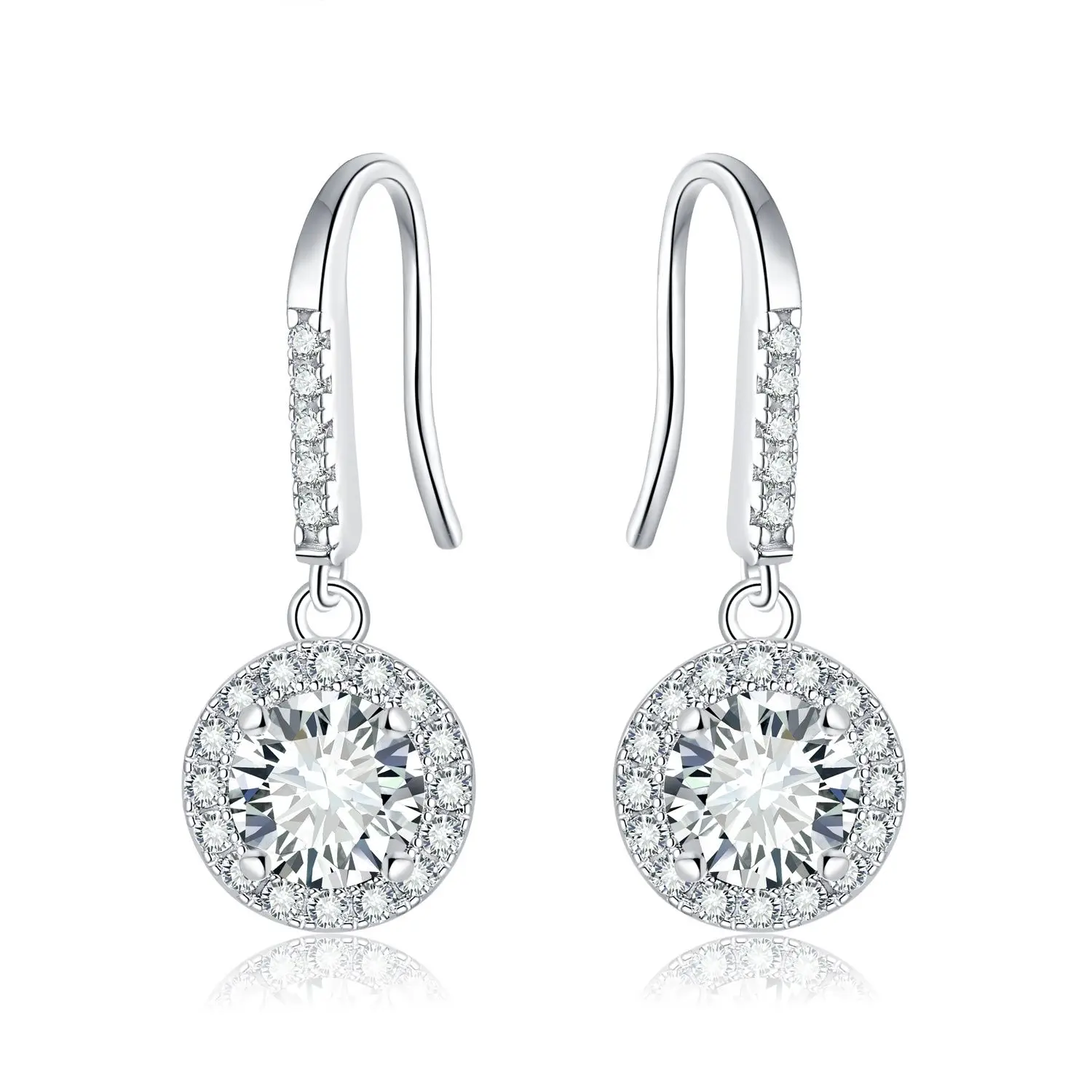 Drop Moissanite Earrings Custom Designer Jewelry Luxury Women Fine Gemstone Jewelry Earrings 925 Sterling Silver Diamond Earring