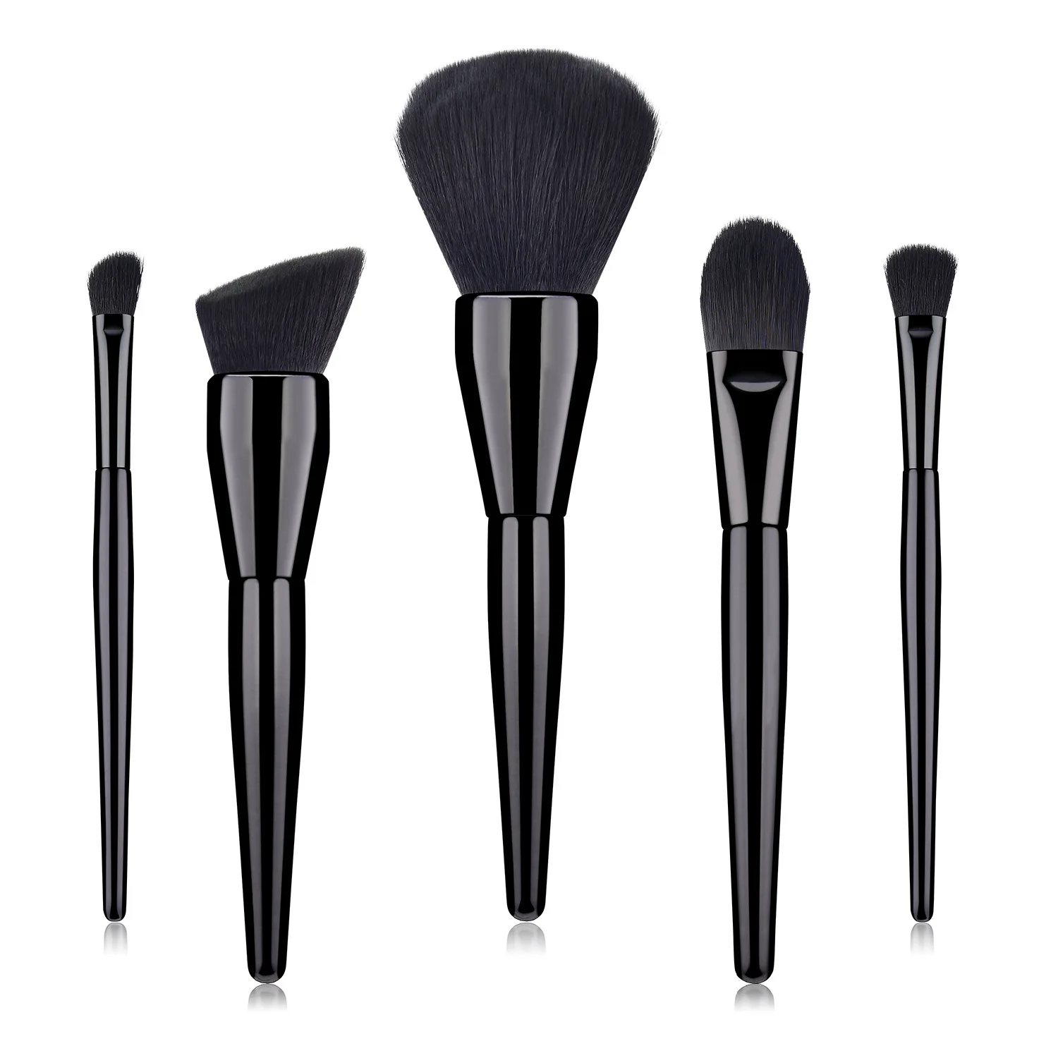 

5 Pcs High Quality Pinceau Maquillage Cosmetic Vegan Black Makeup Brushes, Purple
