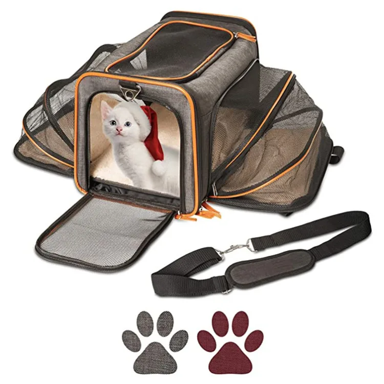 

Foldable Black Travel Large Breathable Comfortable Mesh Surface Pet Outing Outside Car Carrier Bag Pet Bag