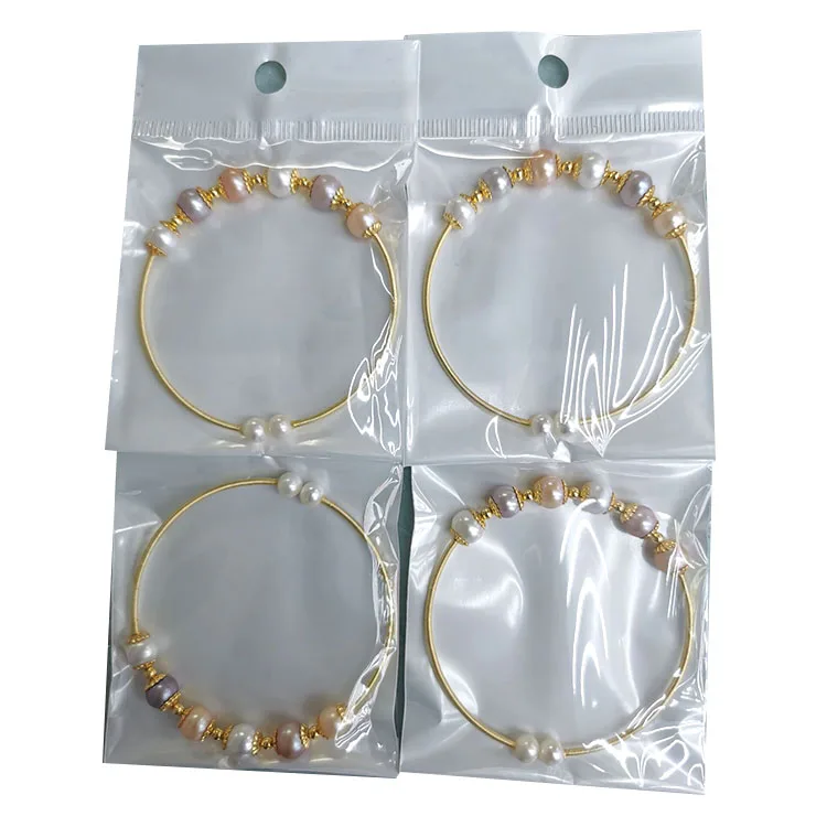 

5mm Natural Freshwater Small Round Pearl Bracelet Gold Circle multi color pearls Wristband Gift for Mom/Girls/Braid