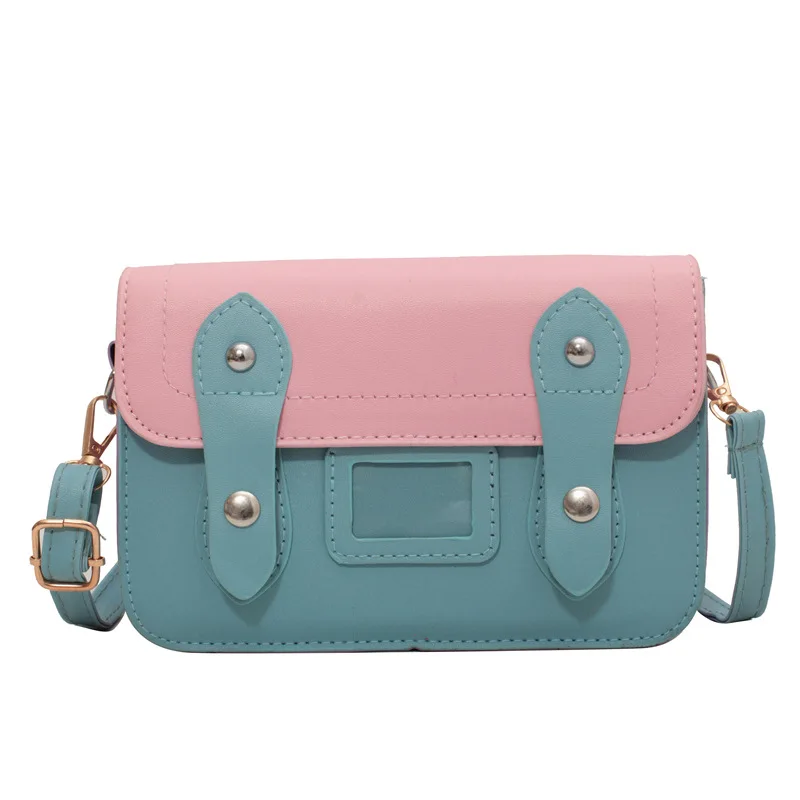

Sandro Popular Design Contrast Color Small Square Bag Fashion New Women's Shoulder Messenger Handbag, As the picture show
