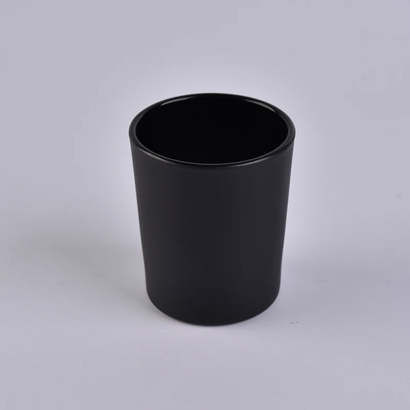 Matte black glass votive candle holder