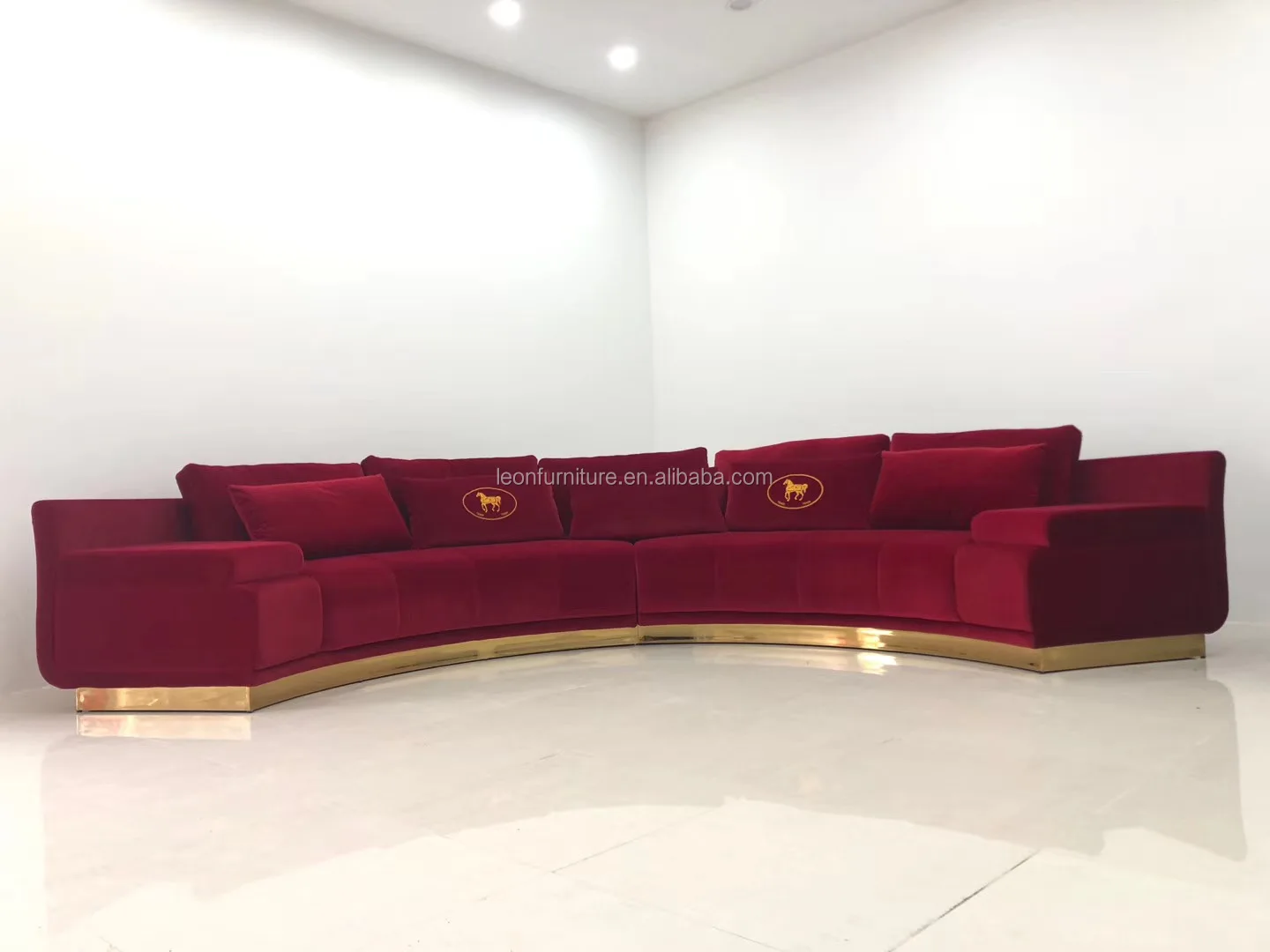 Italian Popular Living Room Sofa Half Round Semi Circle Modular Moon ...