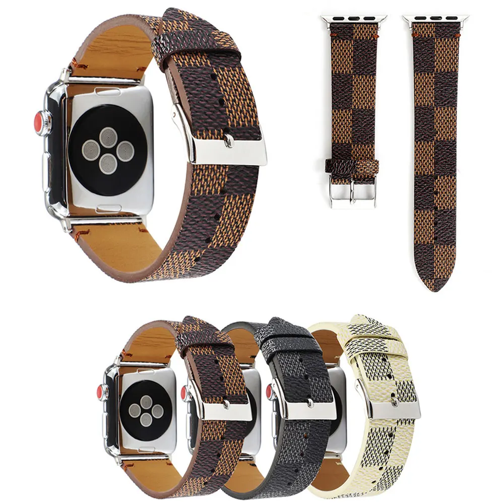 

luxury High Quality for Apple watch bands leather Fashion Brand 38mm 42mm for apple watch band, 3 colors