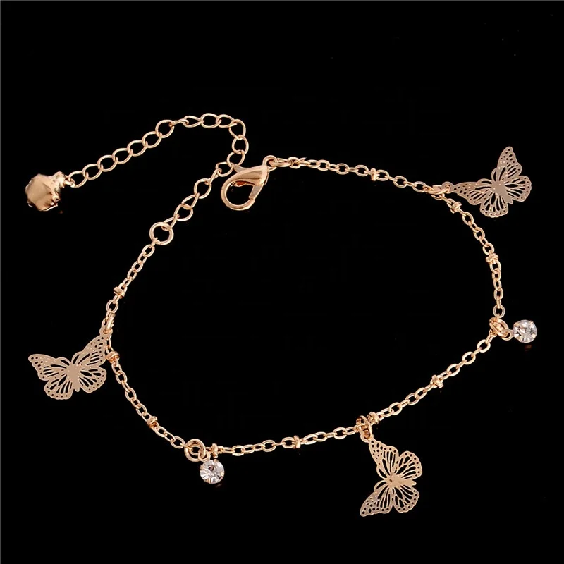 

Simple Butterfly Charm Jewelry Anklet Bracelet Chain Beach Foot Sandal for Women, Picture
