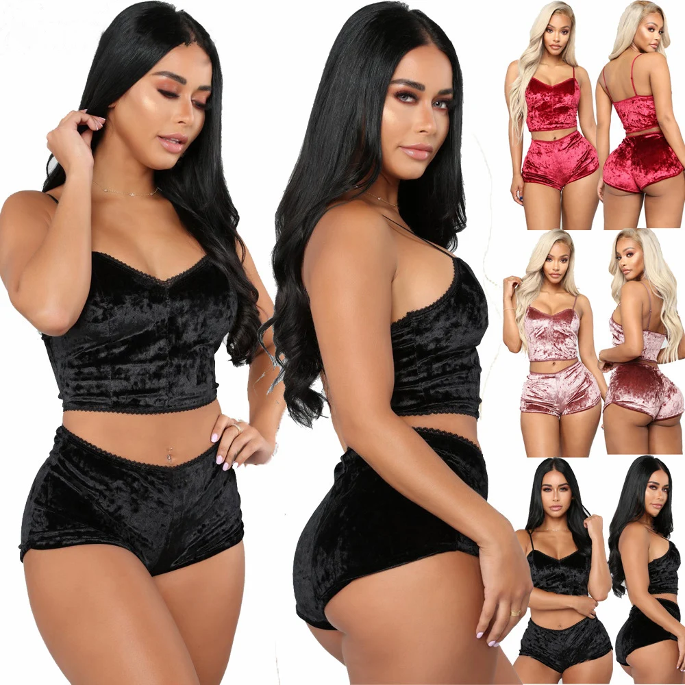 

Wholesale Women Multicolor Pajama Set Sexy Satin Pajamas Nighty Women Sleepwear, 10colors
