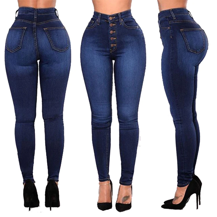

hot sell Stock skinny high waist ripped brazilian denim jeans women