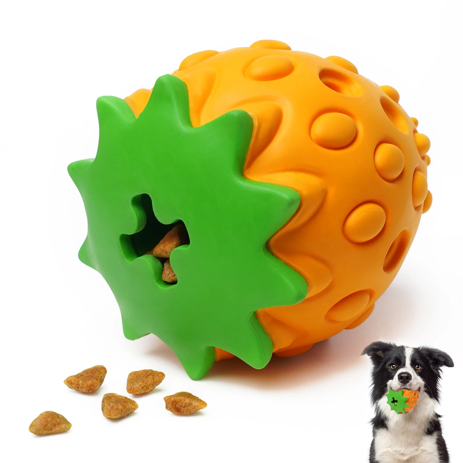 

Amazon Hot Sale Natural Rubber Strawberry Shape Dog Slow Feeder Toys Dog Smart Puzzle Game Interactive Dog Toy, Customized