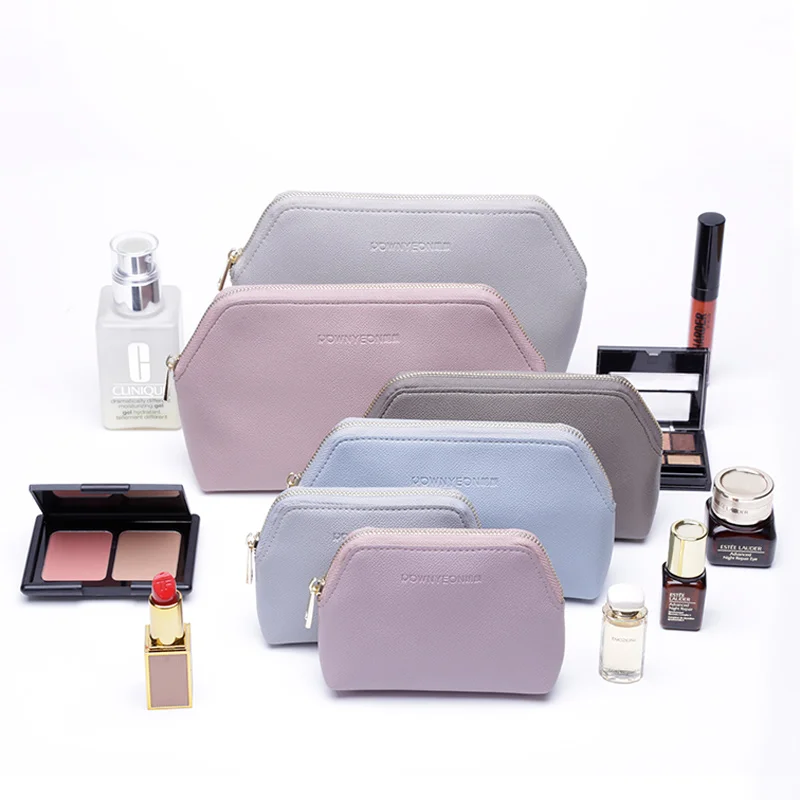 

Rownyeon Luxury Customised Logo Trendy Cosmetic Brush Storage Pouch Small Hard Makeup Zipper Bag, Grey,pink,blue