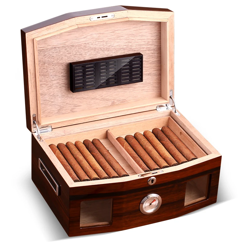 

Elegant Premium quality natural cedar wood storage custom cigar humidor box, Customized color