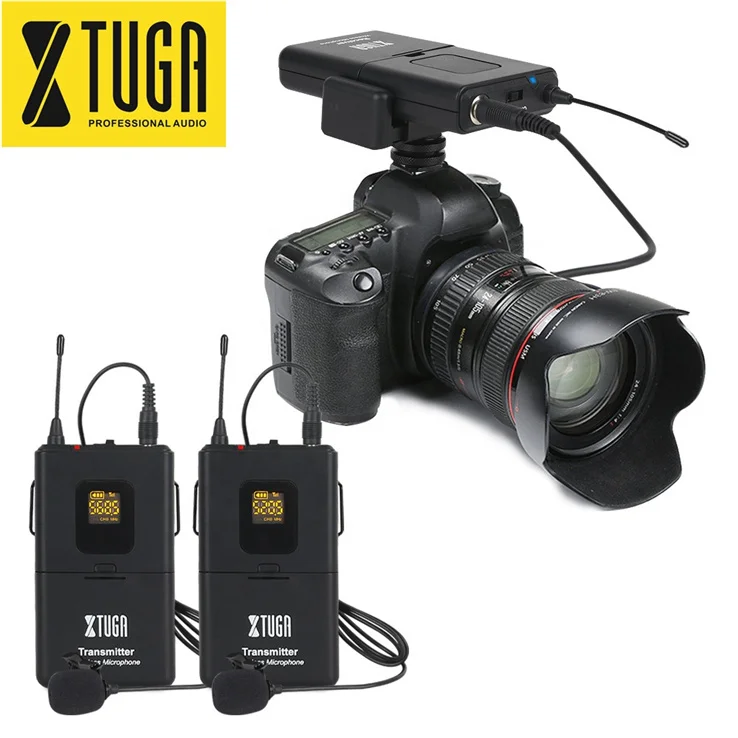 

xtuga outdoor professional mountable dslr camera wireless lavalier microphone