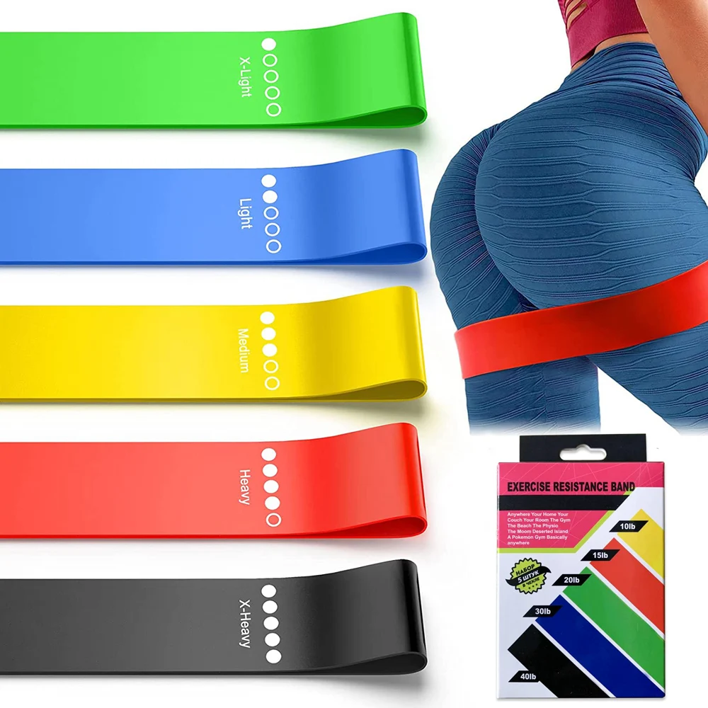 

Manufacturer Skin-Friendly 5 Set Exercise Workout Bands Resistance Loop Bands for Home, Gym, Yoga, Training, Four color series