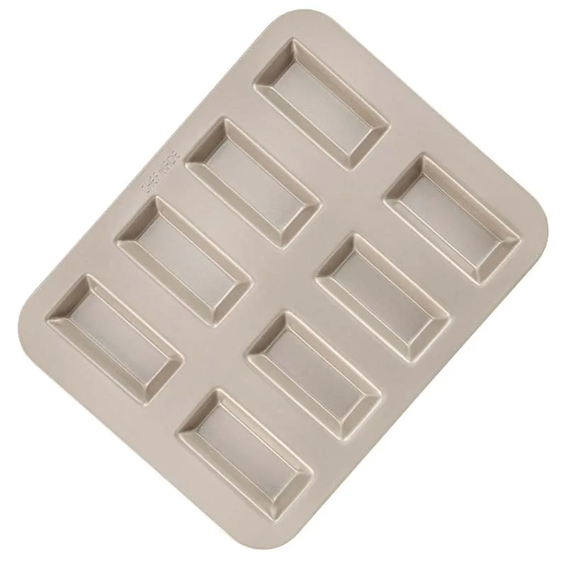 

CHEFMADE Non-Stick Coating Champagne Gold Baking Tray Cake 8 Cup Rectangular Financier Cake Mould