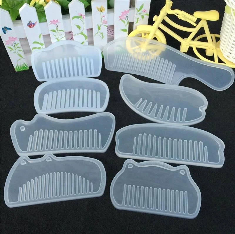 

Mirror Crystal Epoxy UV Resin Glue Handmade Silicone Mold Cartoon Cute Comb Mold Variety Optional, As shown