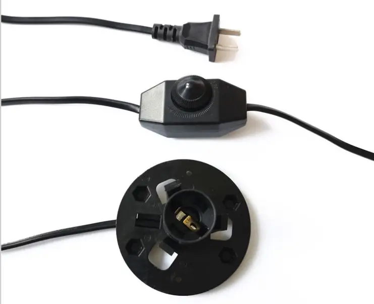 Usa Standard 2 Pin Salt Lamp Power Cord With Dimmer Switch And Lamp