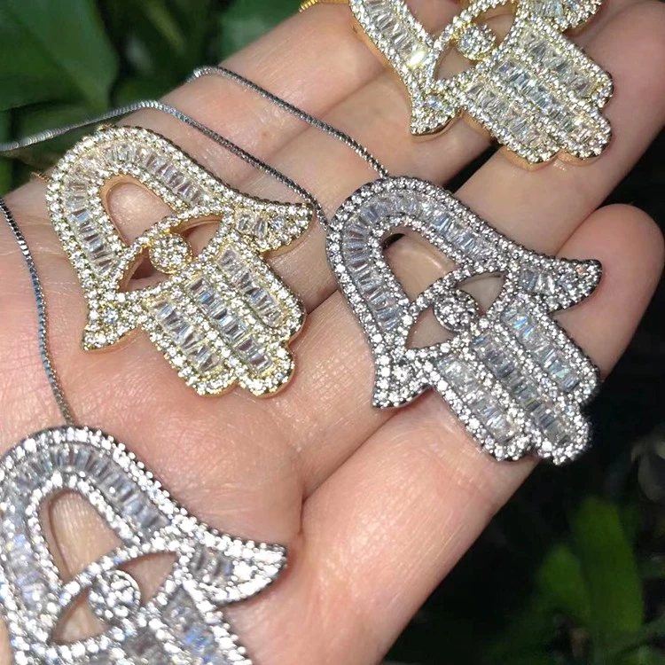 

Jialin 2021 ins hot sells hand pendant manufacturer direct price hasma necklace aaa zircon jewelry