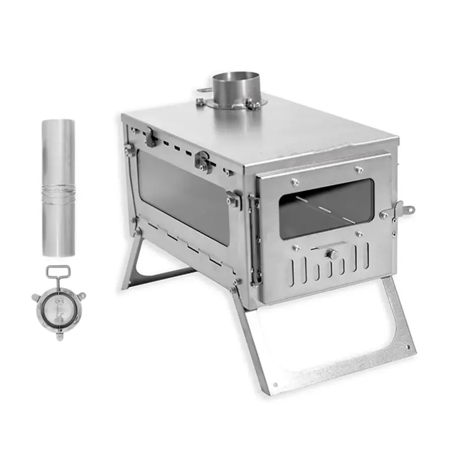 Quick Assembly Stainless Steel Backpacking Folding Tent Stove Wood Burning Stove for Camping Kitchen