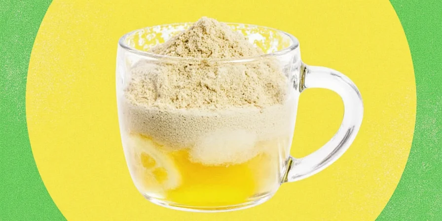 Tea cup with lemon powder and immune boosting ingredients