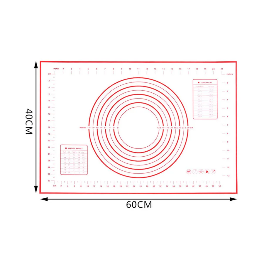 

Non-Stick Silicone Baking Mat Extra Large Dough Rolling Pastry Mats with Measurements