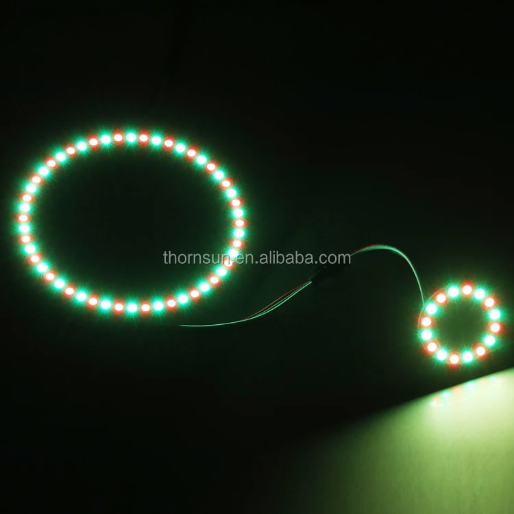 programmable smart led pixel ring light 80mm rgb smd 5050 car halo rings