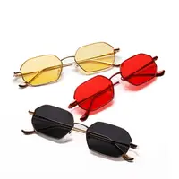 

Wholesale Small Order Western Trendy Sun Glasses Transparent UV400 Metal Square Sunglasses For Women Man With Marine Color Lens
