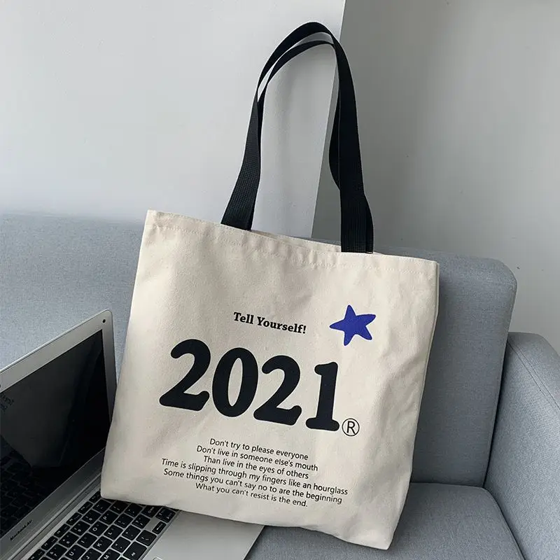 

2021 wholesale manufacturer ready to ship casual style canvas tote bag for shopping