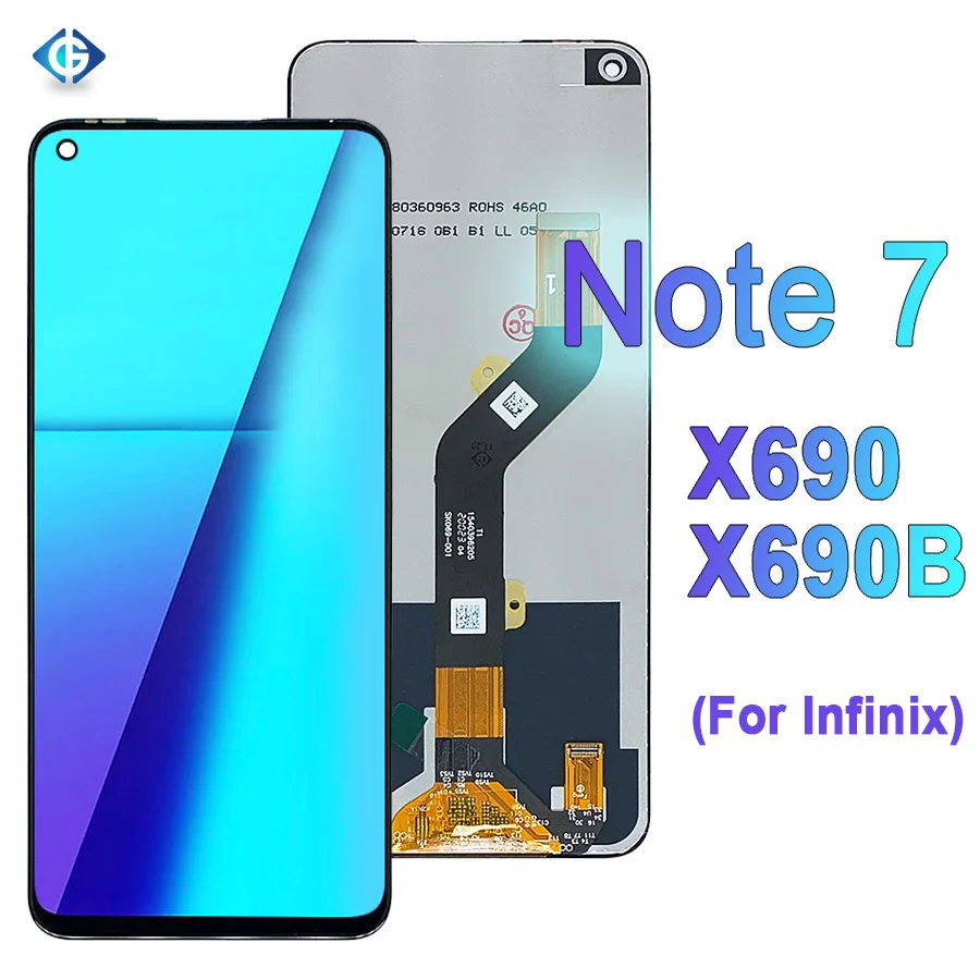 

Mobile Phone Lcd for Infinix Note 7 Lcd Display with Touch Screen Assembly for Infinix X690 Display for X690B Screen, Black for infinix note 7 screen