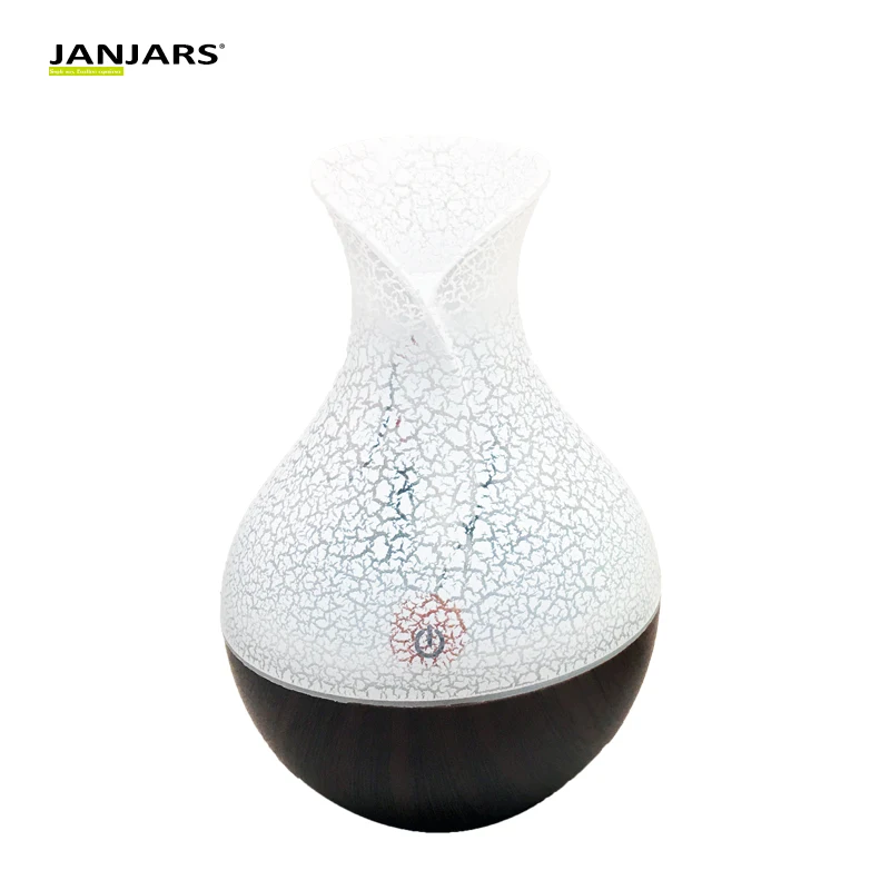 
Colorful warm led light flower vase essential oil wood grain ultrasonic cool mist aroma humidifier Usb electric air diffuser 