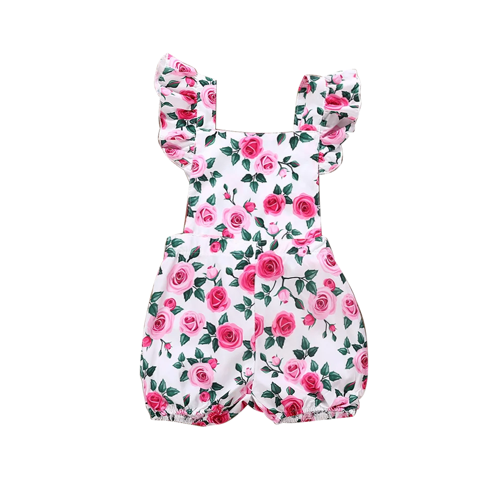 

What&Why Summer Baby Girl Baby Flower Romper Kid Girl Clothing Floral Print Korean Jumpsuit Baby Romper Cotton Cloth Wholesale