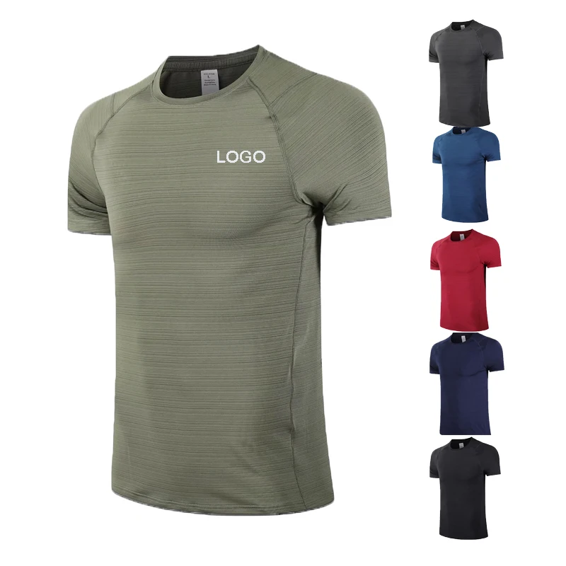 

89%polyester 11% spandex custom private logo workout wear gym clothing fitness apparel men T Shirt